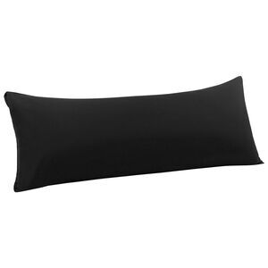 Brushed Microfiber Pillowcases Envelope Closure Soft Long Pillow Case Black